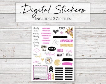 Digital Stickers | Stand Tall Giraffe Stickers for Digital Planners