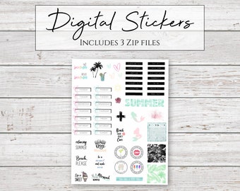 Digital Stickers | Summer Vibes for Digital Planners