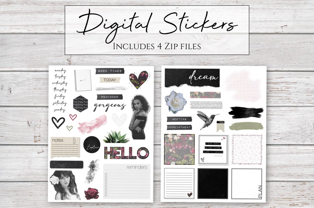 Digital Stickers | Fab Floral | Stickers for Digital Planners - Etsy