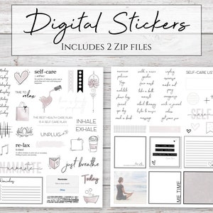 Digital Stickers | Unplugged | Self-Care Stickers for Digital Planners