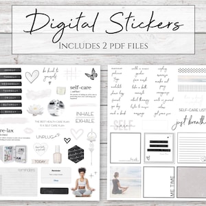 Digital Stickers | Inhale Exhale | Self-Care Stickers for Digital Planners
