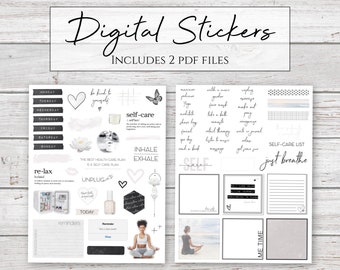 Digital Stickers | Inhale Exhale | Self-Care Stickers for Digital Planners