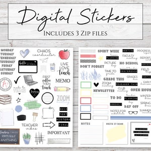 Digitale Aufkleber | Teach Love Inspirieren | Lehrer/Lehrer Sticker für digitale Planner