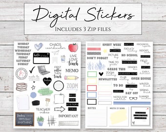 Digital Stickers | Teach Love Inspire | Teacher/Teaching Stickers for Digital Planners