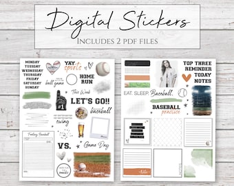 Digital Stickers | Eat. Sleep. Baseball. | Sports Stickers for Digital Planners