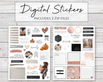 Digital Stickers | Sweater Weather | Fall & Thanksgiving Stickers for Digital Planners