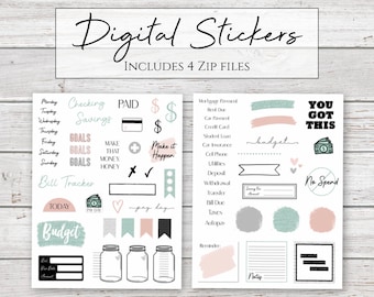 Digital Stickers | Budget & Finance Stickers for Digital Planners