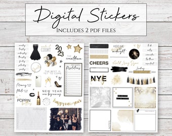 Digital Stickers | NYE Make It Count | New Year Stickers for Digital Planners