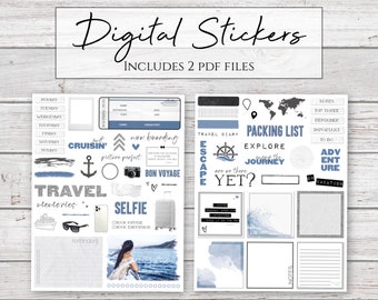 Digital Stickers | Just Cruising' | Cruise Travel Stickers for Digital Planners