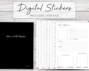 Digital Templates | The Watch List | TV and Movie Templates for Digital Planners