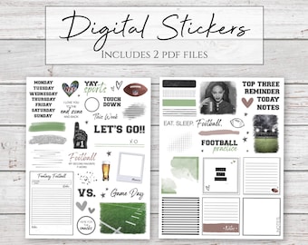 Digital Stickers | Eat. Sleep. Football. | Sports Stickers for Digital Planners