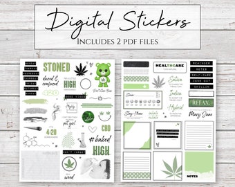 Digital Stickers | Dazed & Confused | Weed Marijuana Pot Stickers for Digital Planners