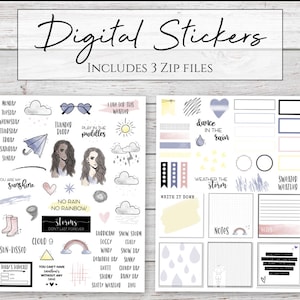Digital Stickers | Weather the Storm | Weather Stickers for Digital Planners