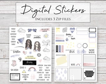 Digital Stickers | Weather the Storm | Weather Stickers for Digital Planners