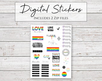 Digital Stickers | Pride/Ally Stickers for Digital Planners