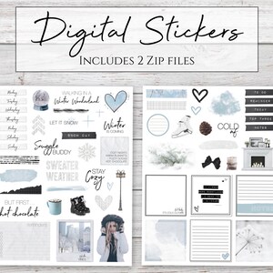 Digital Stickers | Snow Day | Winter Stickers for Digital Planners