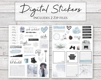 Digital Stickers | Snow Day | Winter Stickers for Digital Planners