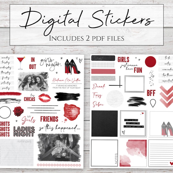 Digital Stickers | Ladies Night | Friends Stickers for Digital Planners