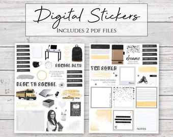 Digitale Aufkleber | Schulzeit | Back to School Sticker für digitale Planner