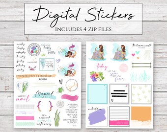Digital Stickers | Mermaid Vibes | Stickers for Digital Planners