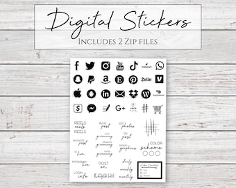 Digital Stickers | Socials Mini | Social Media Stickers for Digital Planners