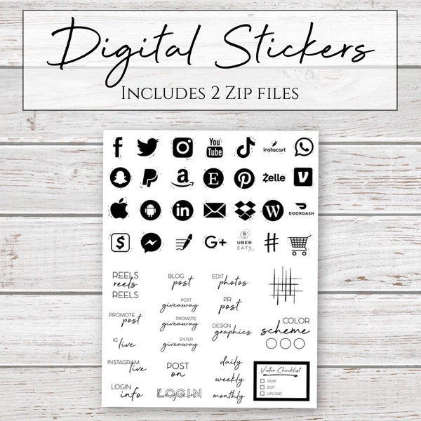 Digital Stickers Etsy
