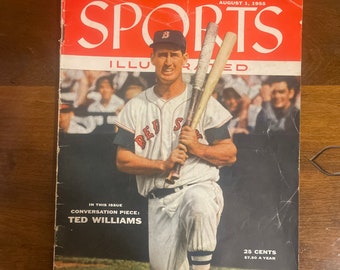 Sports Illustrated Weekly Magazine August 1, 1955. Volume 3, Number 5, Ted Williams Cover Photo by Hy Peskin