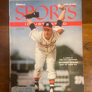 Sports Illustated Weekly Magazine 25.Juni 1956, Band 4, Nummer 26, Warren Spahn Titelfoto von Marvin Newman