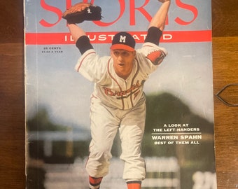 Sports Illustrated Weekly Magazine June 25, 1956, Volume 4, Number 26, Warren Spahn cover photo by Marvin Newman