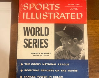 Sports Illustrated Weekly Magazine, October 1, 1956, Volume 5, Number 14. Mickey Mantle Cover Photograph by Arthur Dailey