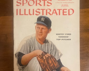 Sports Illustrated Weekly Magazine, September 10, 1956, Volume 5, Number 11. Whitey Ford Cover Photograph by Hy Peskin