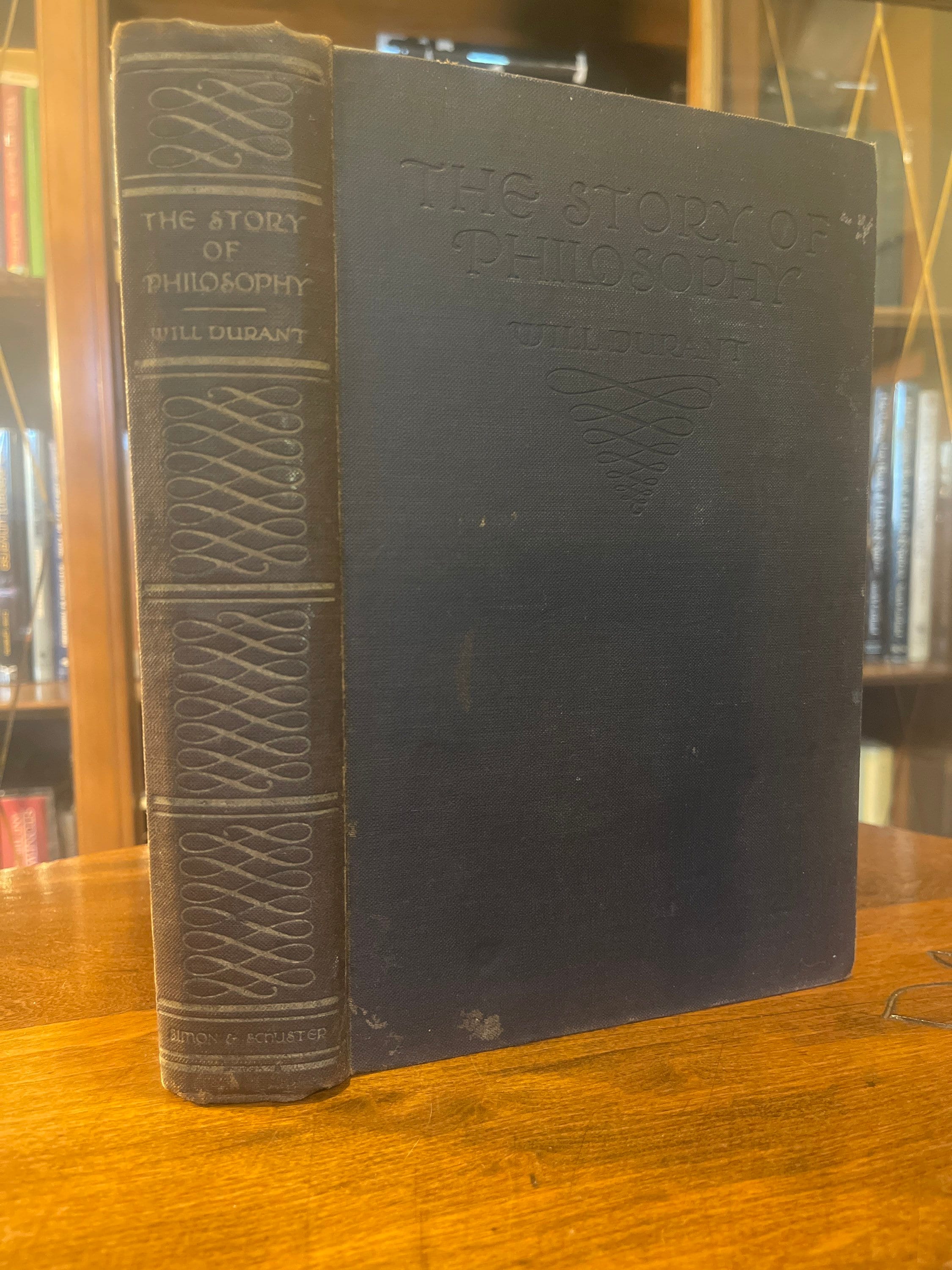 The Story of Philosophy by Will Durant, Simon and Schuster, Sixteenth Printing, 1927, inscribed, signed, and dated.