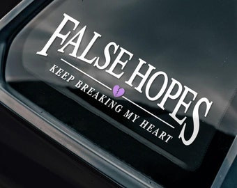 False Hopes Heart, Mirror Sticker, Bumper Sticker, Trendy Decal, Anime Car, Windshield Decal, Car Merch, Cute Car Accessories, Car Lover