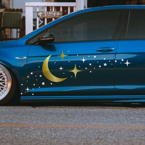 Large Cosmic Car Decal, Side Graphics, Car Wrap Graphics, Moon Stars Car Stickers, Trendy Decal, Car Auto Decoration, JDM Style Anime