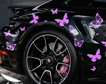 Butterfly Car Decals, 17 Sticker Pack, Car Decals for Women, Bumper Sticker, Car Guy, Car Accessories, New Car Gift, Trendy Decal USA