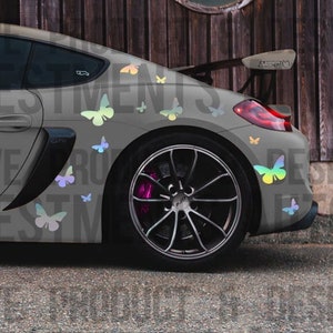 HOLOGRAPHIC Butterfly Car Decals, JDM Stickers, Car Decal, Car Decals for Women, Sticker Pack, Car Girl Sticker,  Car Accessories, Car Stuff