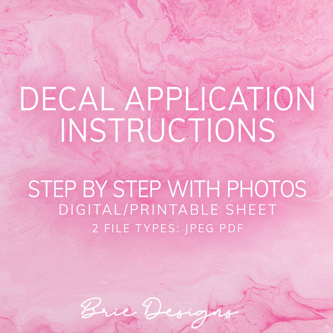 Decal Application Instructions Sticker Instructions Decal Etsy
