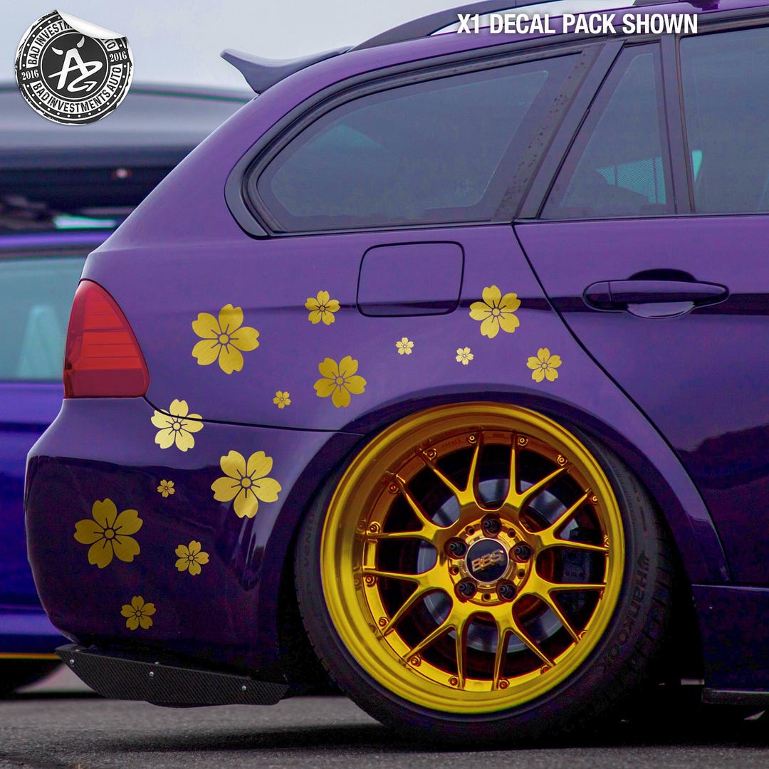 Flowers Stickers, JDM Stickers, Sakura Car Decal, Cherry Blossom Car ...