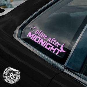 Alive After Midnight, JDM Car Decal, Car Merch, Kawaii Car Accessory, Car Charm, Car Guy, Vinyl Decal for Car Lover, Cute Stickers USA