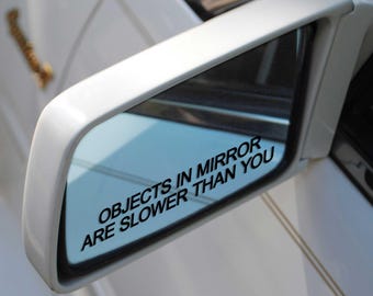 Objects In Mirror x2, Car Mirror Decal, JDM Stickers, Car Rear View Mirror, Car Club, Trendy Decal, Car Merch, Sarcastic Sticker, Car Girl