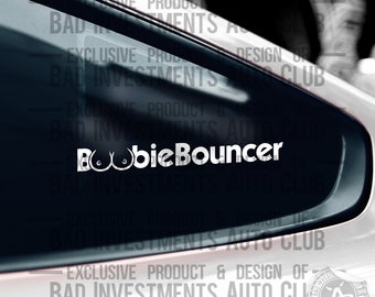 Boobie Bouncer Sticker, Car Decal, JDM Stickers, Funny Stickers, Car Guy, Rear View Mirror, Toolbox Sticker, Stickers for Guys,Boyfriend Car