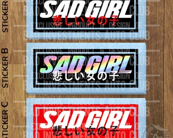 Sad Girl Sticker Anime Car Decal Anime 