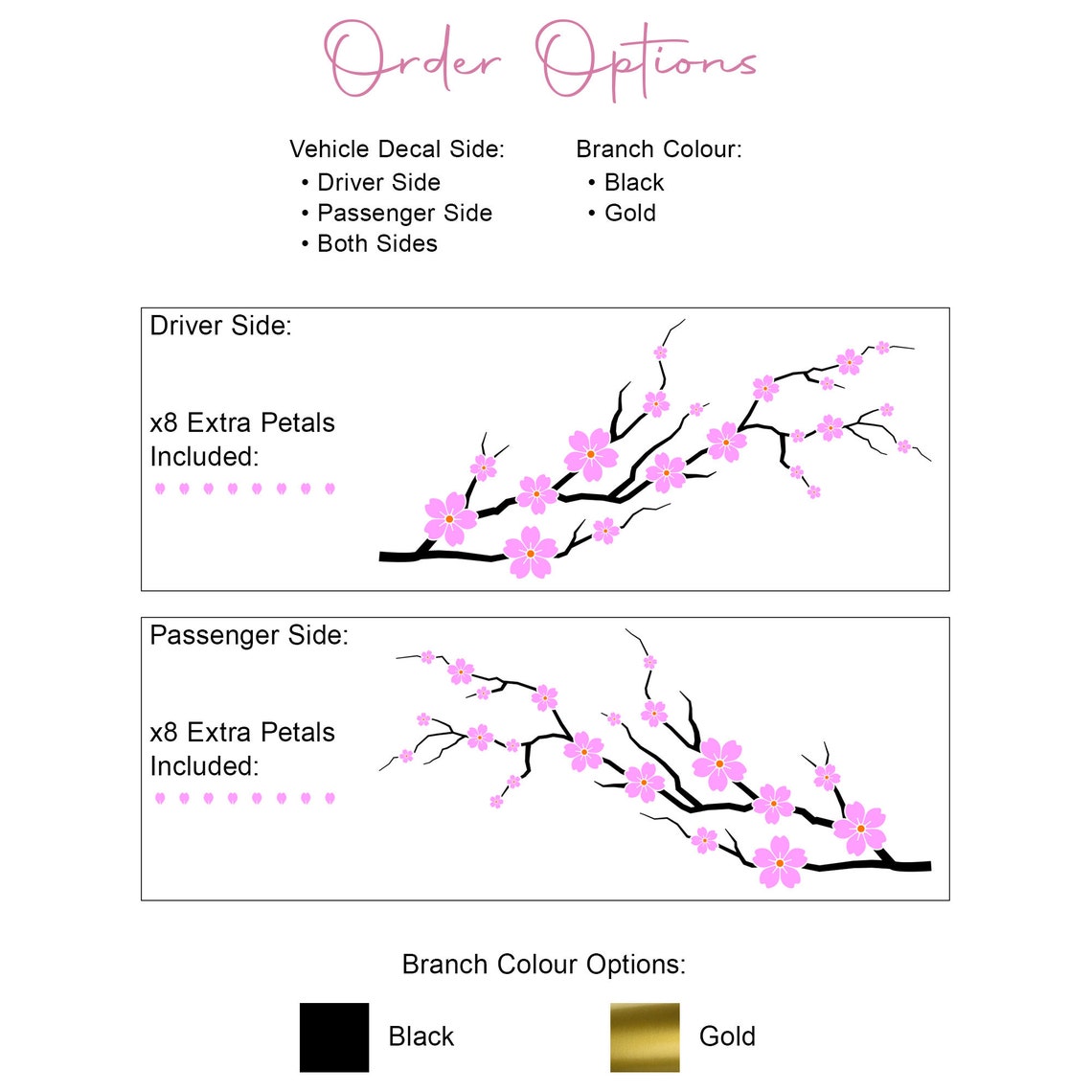 Cherry Blossom Car Decal Side Graphics Flower Decals Vinyl Etsy
