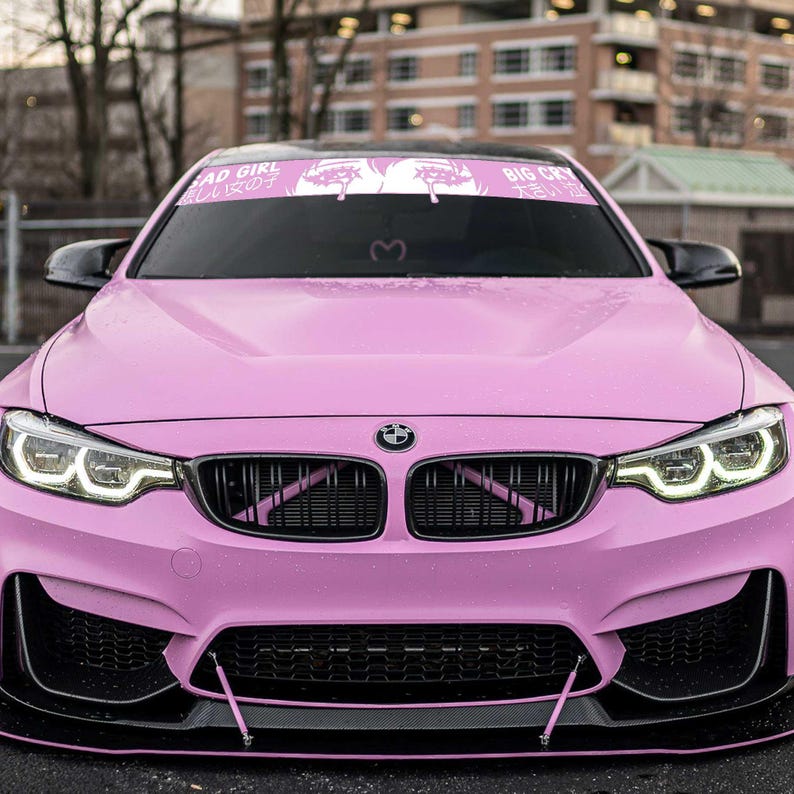 Crying Eyes Anime Banner, JDM Style Anime, Car Vinyl Decor, Windshield Banners, Bumper Sticker, Cute Kawaii Decal, Kawaii Car Decor image 2