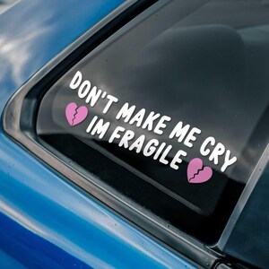 Don't Make Me Cry Sticker, JDM Girl Decal, JDM Car Accessories, Car Decals for Girls, Anime Car Sticker, Cute Car Stuff, Car Parts
