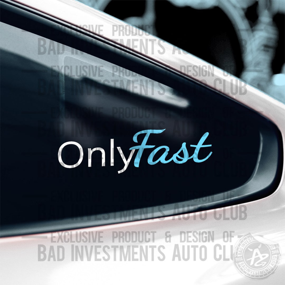 Only Fast Sticker JDM Stickers Car Club Car Decals for Etsy