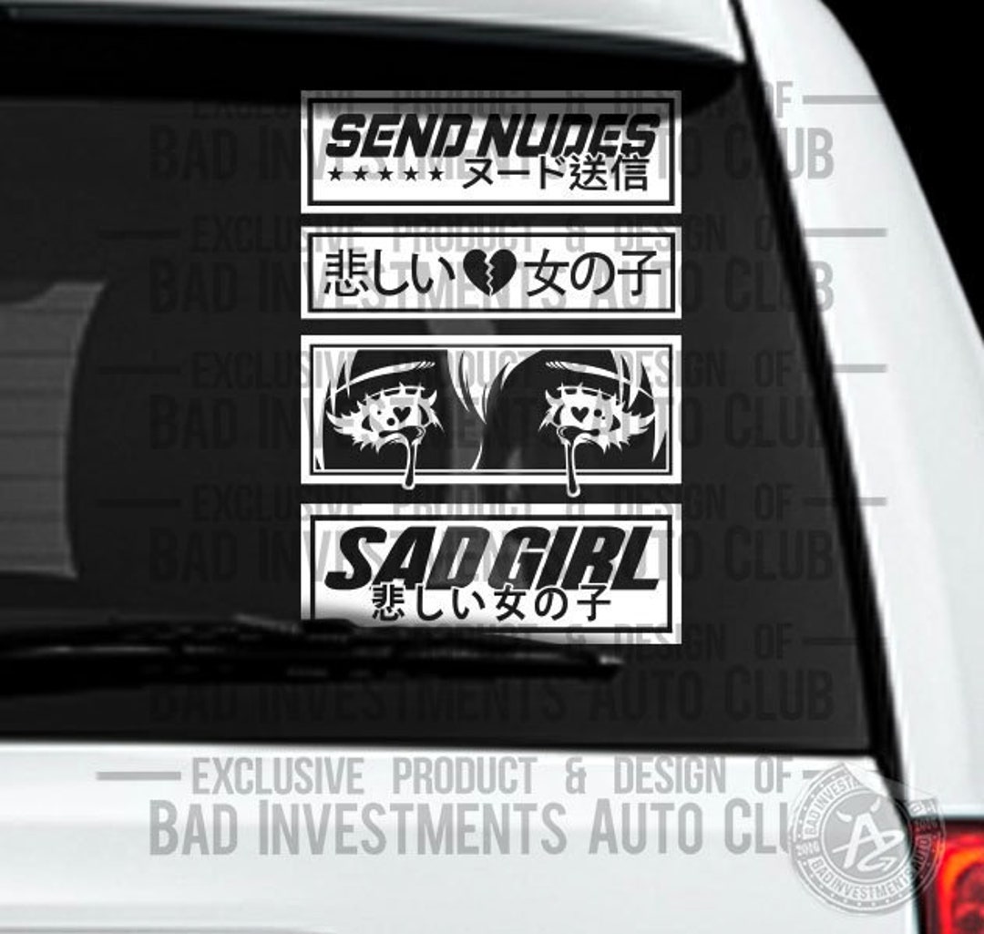 JDM Sticker Pack, Anime Car Decal, JDM Stickers, Sticker Bundle, Kawaii Car Decal, Sad Girl, Car