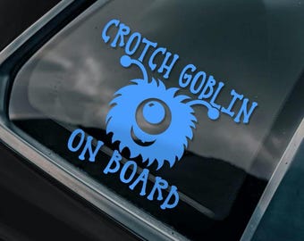 Crotch Goblin, Monster Sticker, Rear View Mirror, New Car Gift, Funny Stickers, Waterproof Sticker, Gift for Mom, Baby Car Decal