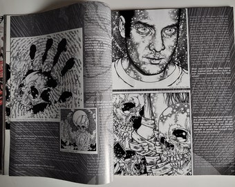 JUXTAPOZ PUSHEADサイン入り パスヘッド サブカルアートマガジン Juxtapoz Art & Culture Magazine Special Black and White