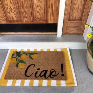 Lemons "Ciao!" Coir Doormat | Housewarming Gift | Wedding Gift | Closing Gift | Welcome Door Mat | Italy | Italian | Summer Doormat